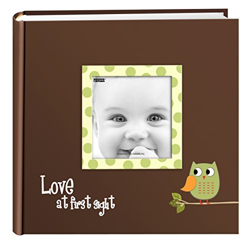 Pioneer Photo Albums EV-246FB/OG 200-Pocket Baby Owl Printed Designer Frame Cover Photo Album, Green