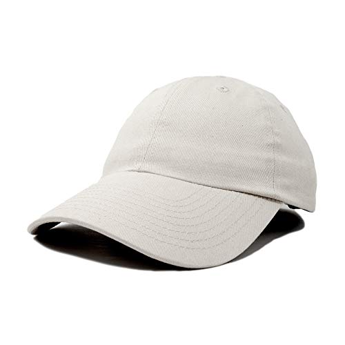 Dalix Unisex Unstructured Cotton Cap Adjustable Plain Hat, Cream