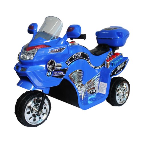 Lil’ Rider Electric Motorcycle for Kids – 3-Wheel Battery Powered Motorbike for Kids Ages 3 -6 – Fun Decals, Reverse, and Headlights by Lil’ Rider (Blue), 34.65″Lx15.35″Wx22.83″H (80-KB901U)