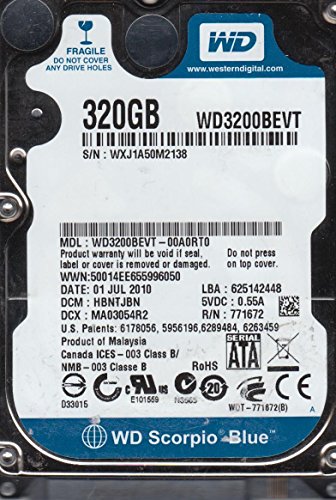 WD3200BEVT-00A0RT0 Western Digital 320GB 5400RPM SATA 3.0 Gbps 2.5 inch Scorpio Hard Drive