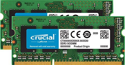 Crucial Technology 8GB Kit (4GBx2), 204-pin SODIMM, DDR3 PC3-10600,