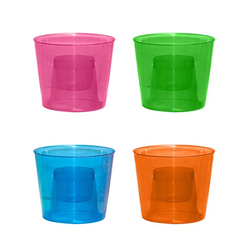 Party Essentials Hard Plastic 4-Ounce Bomber Cups, Assorted Neon, 12-Count