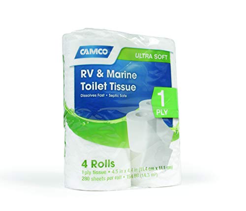 Camco 40276 Toilet Tissue, 1 pack of 4 rolls , White
