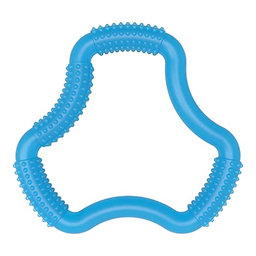 Dr. Brown’s Flexees Textured Ergonomic Baby Teether, Designed by a Pediatric Dentist, 100% Silicone, BPA Free, Blue, 3m+