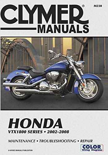 2000-2008 Honda VTX1800 Series CLYMER MANUAL HONDA VTX1800 SERIES 2000-2008, Manufacturer: CLYMER, Manufacturer Part Number: M230-AD, Stock Photo – Actual parts may vary.