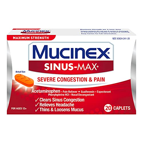Mucinex Sinus-Max Severe Congestion Relief Caplets, 20 Count
