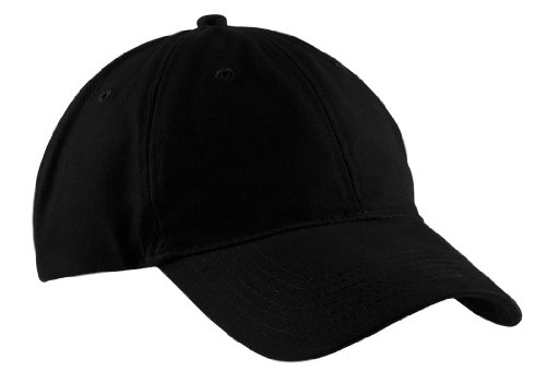 Port & Company Brushed Twill Low Profile Cap-OSFA (Black)