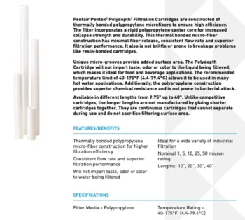 Pentair Pentek PD-10-934 Sediment Water Filter, 10-Inch, Under Sink Polydepth Polypropylene Replacement Cartridge, 10″ x 2.5″, 10 Micron | The Storepaperoomates Retail Market - Fast Affordable Shopping