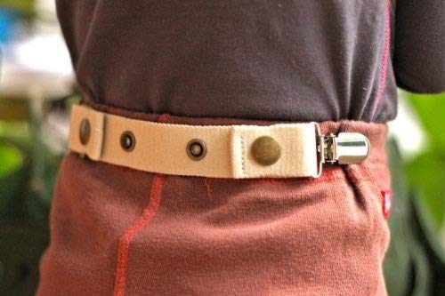Dapper Snappers Adjustable Toddler Belt with Add-on Clips Included (Beige)