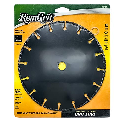 Disston E0206236 7-Inch RemGrit Carbide Grit Circular Saw Blades, Coarse Grit, 178mm