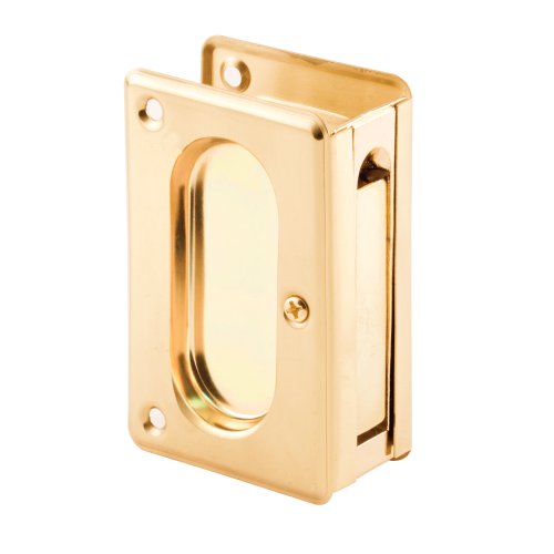 Prime-Line N 7361 Pocket Door Passage Pull, 3-3/4 inch, Polished Brass