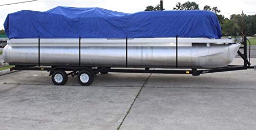 Blue* 18′ Foot VORTEX Ultra 3 Pontoon Boat Cover, HAS Elastic and Straps FITS 16′ 1″ to 17′ to 18′ FT Long Deck Area, UP to 102″ Beam 1 to 4 Business Day DELIVERY