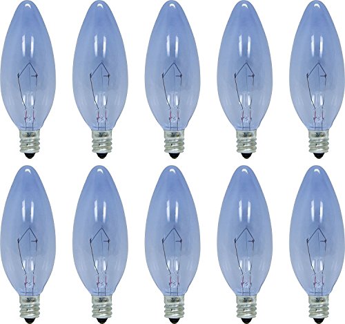 GE Lighting 74979 25-Watt 135-Lumen Blunt Tip Light Bulb with Candelabra Base, 10-Pack
