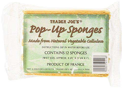 Trader Joe’s Pop up Sponges Made from Natural Vegetable Cellulose 12 Sponges, 1 Pack