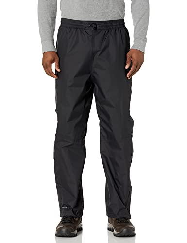 Mountain Warehouse Downpour Mens Waterproof Overtrousers – Breathable Rain Pants, Ripstop Black X-Large