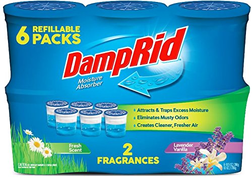 DampRid FG01FSLV33C Moisture Absorber Odor Eliminator,Lavender and Vanilla, 6 pack