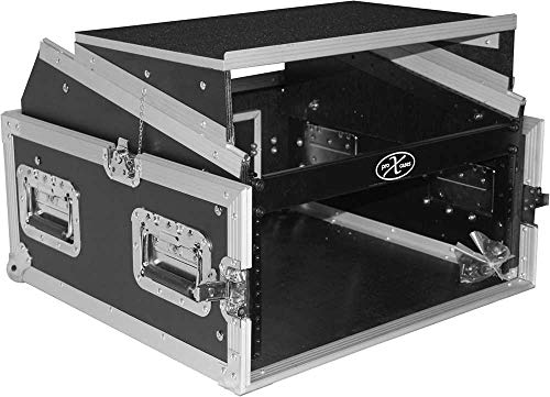 Artist Unknown ProX Cases T-4MRLT 4 Space 10U Top Load Slant DJ Mixer Road Gig Ready Flight Combo Rack w/Gliding Laptop Shelf