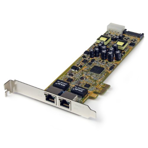 StarTech.com Dual Port PCI Express Gigabit Ethernet Network Card Adapter – 2 Port PCIe NIC 10/100/100 Server Adapter with PoE PSE (ST2000PEXPSE) red