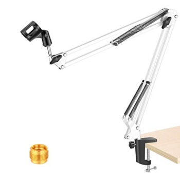 NEEWER Adjustable Microphone Suspension Boom Scissor Arm Stand, Max Load 1 KG Mic Stand for Radio Broadcasting, Voice-Over, Stage and TV Stations, Compatible with Blue Yeti Snowball Yeti X,etc (White) | The Storepaperoomates Retail Market - Fast Affordable Shopping