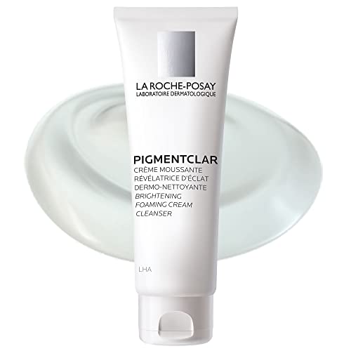 La Roche-Posay Pigmentclar Brightening Face Cleanser, Exfoliating Face Wash with LHAs, Dark Spot Remover and Skin Tone Brightening, Fragrance Free Foaming Cream Cleanser