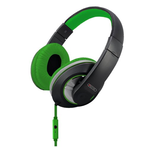 Sentry Industries Inc. Deep Bass Stereo Headphones with Mic, Green (BLWHM962)