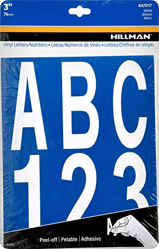 Hillman 847017 3″ Peel-Off White Vinyl Letters & Numbers Pack