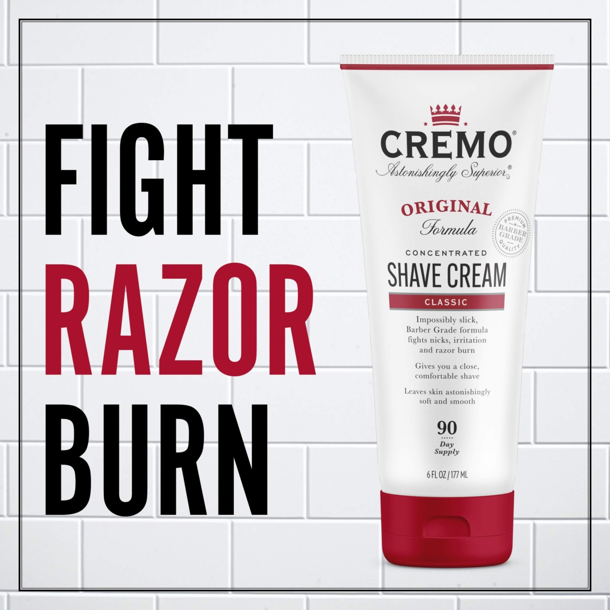 Cremo Barber Grade Original Shave Cream, Astonishingly Superior Ultra-Slick Shaving Cream Fights Nicks, Cuts and Razor Burn, 6 Fl Oz | The Storepaperoomates Retail Market - Fast Affordable Shopping