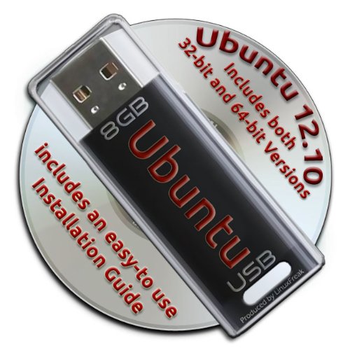 Ubuntu Linux 12.10 Bootable 8GB USB Flash Drive and DVD set – 32-bit and 64-bit.