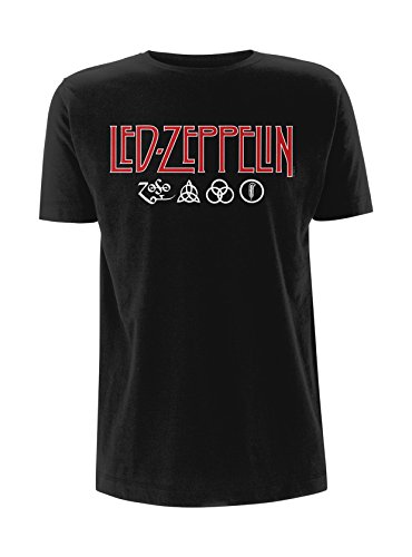 Officially Licensed Men’s Led Zeppelin Logo and Symbols T-Shirt | Sizes S-XXL