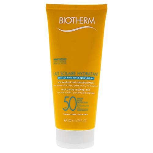 Biotherm Lait Solaire Spf 50 UVA/UVB Protection Melting Milk Face and Body for Unisex, 6.8 Ounce