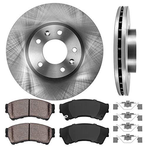 Callahan Front Brake Disc Rotors and Ceramic Brake Pads + Hardware Kit For Ford Fusion Lincoln MKZ Mazda 6 Mercury Milan