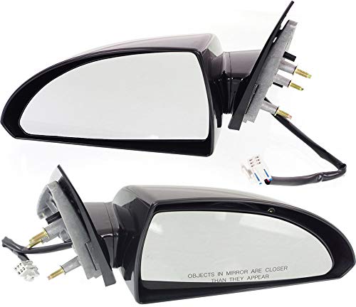 Kool Vue Mirror Set of 2 Compatible with 2006-2013 Chevrolet Impala & 2014-2016 Impala Limited Driver and Passenger Side Heated, Paintable, Power Glass, With Smooth Black Base