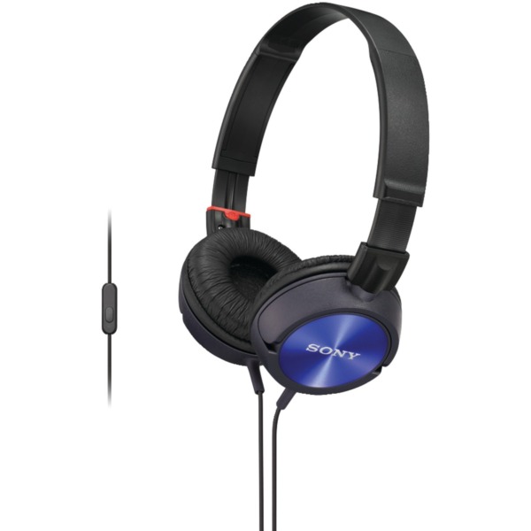 Sony MDR-ZX300AP Sound Monitoring Headphones (Blue)