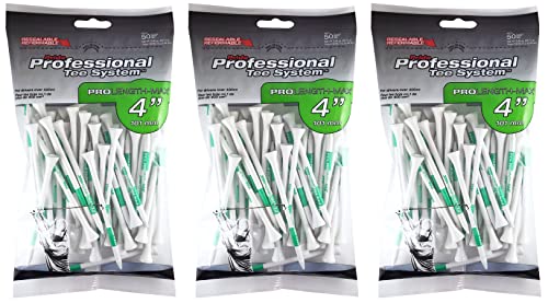 PRIDE PROFESSIONAL TEE SYSTEM PROLENGTH MAX 4″ WHITE GOLF TEES – 3 BAGS
