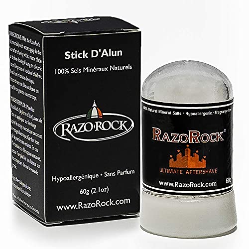 RazoRock Alum Stick – 60 g – After Shave Stick – Natural Healing and Toning for Razor Cuts