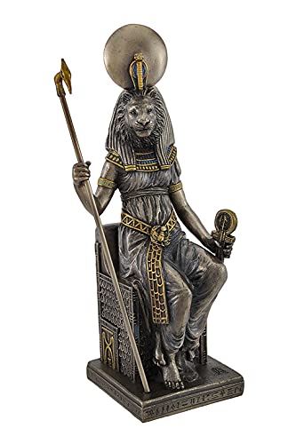 VERONESE Egyptian Goddess Sekhmet Sitting on Throne Statue