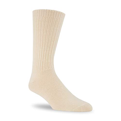 J.B. Field’s Wool Weekender 96% Merino Wool Non-binding Casual Socks (3 Pairs) (Large (8-12 Shoe), Natural)