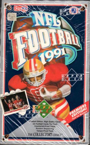 1991 Upper Deck NFL Football Trading Cards Premiere Edition – Unopened Box (36 packs/Box) – Possible Brett Favre RC!