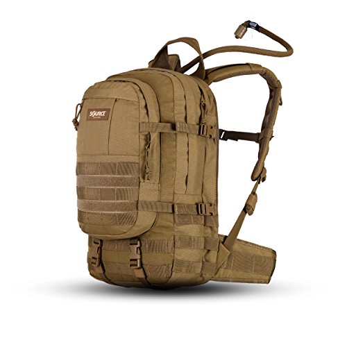 Source Tactical Assault 20L Hydration Backpack – Includes 3L WLPS Low Profile Hydration Bladder – High-Flow Storm Drinking Valve – MOLLE Webbing for Equipment Attachment, Coyote