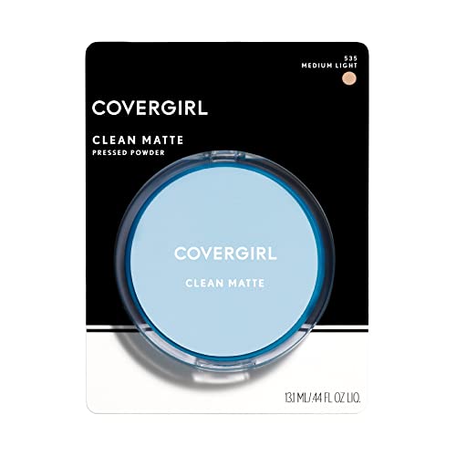 COVERGIRL Clean Matte Pressed Powder, Medium Light 535, 0.35 Oz, Pack of 1 (Packaging May Vary)