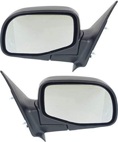 Kool Vue Mirror Set of 2 Compatible with 1998-2005 Ford Ranger, Fits1996 Mazda B3000, 1998-2005 B3000 & 1996-1997 B2300 Driver and Passenger Side Manual Folding, Paintable, Manual Glass
