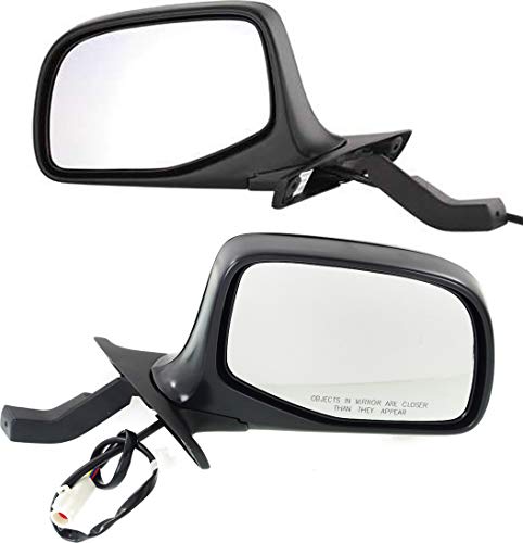 Kool Vue Mirror Set of 2 Compatible with 1992-1996 Ford F-150, 1992-1997 F-250, 1992-1997 F-350 & 1992-1996 Bronco Driver and Passenger Side Manual Folding, Chrome, Power Glass, Paddle Style