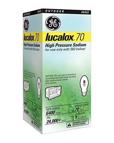 Ge High Pressure Sodium Bulb Lucalox 70 W 5.43 In. Med Base 1900 K 22 Cri