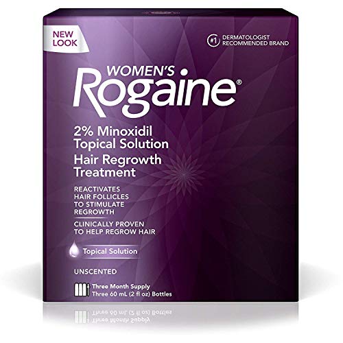 Women’s Rogaine 2% Minoxidil Topical Solution for Hair Thinning and Loss, Topical Treatment for Women’s Hair Regrowth, 3-Month Supply