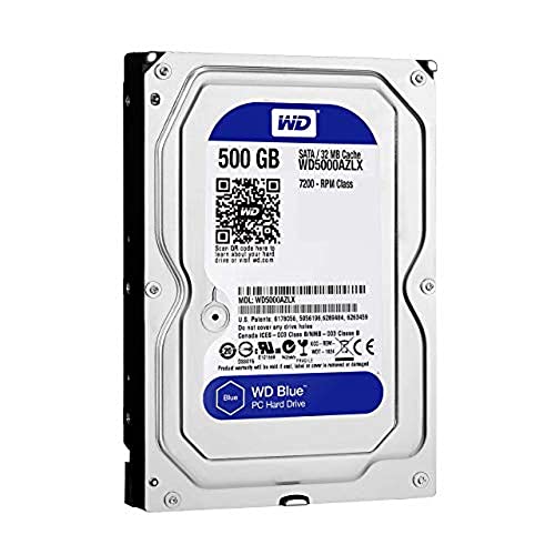 WD Blue 500GB Desktop Hard Disk Drive – 7200 RPM Class SATA 6Gb/s 32MB Cache 3.5 Inch – WD5000AZLX