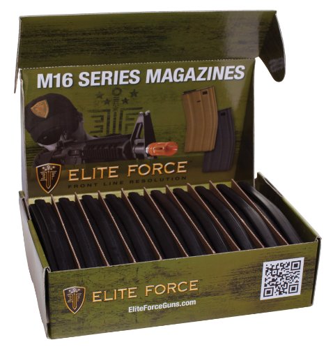 Elite Force M4 and M16 6mm BB Airsoft Gun Magazine, Black (140 Rounds), Pack of 10