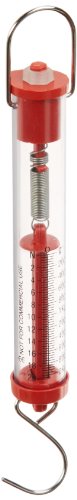 Ajax Scientific ME505-2000 Plastic Tubular Spring Scale, 2000g/20N Weight Capacity, Red