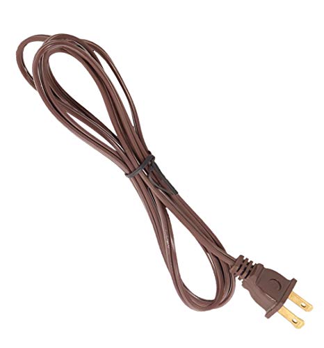 B&P Lamp® Brown Lamp Cord, 12 Foot Long SPT-1 Wire, UL Listed