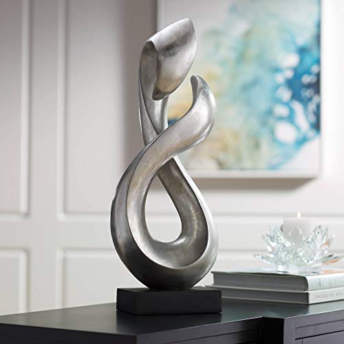 Studio 55D Open Infinity 26 1/4″ High Silver Finish Modern Sculpture