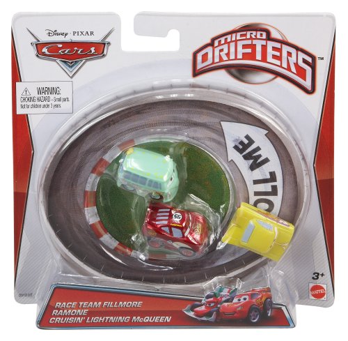 Cars Micro Drifters Fillmore, Yellow Ramone and Radiator Springs McQueen Vehicle, 3-Pack